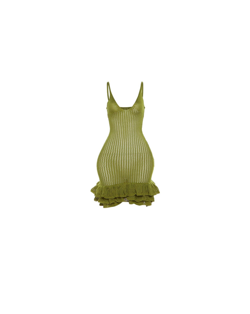 olivia crochet mini dress Olivia Crochet Midi Dress - Green