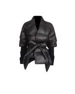 Hourglass Charm Belted Puffer Coat