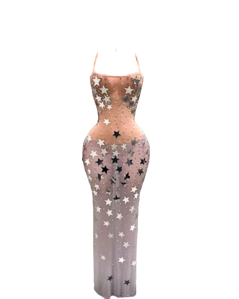 Luna Starry Mesh Gown