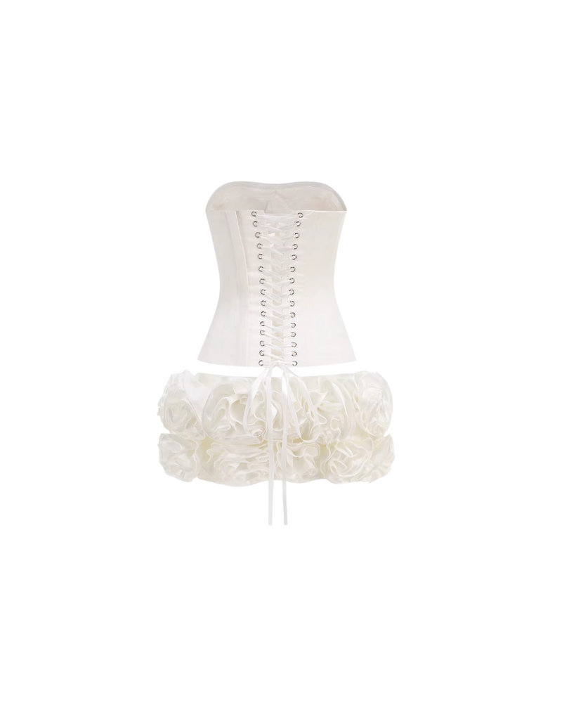 Lace Back Rosette Two Piece