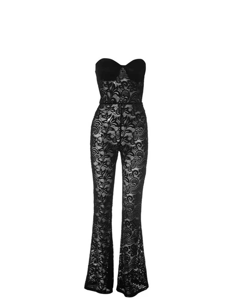 Celia Strapless Lace Jumpsuit