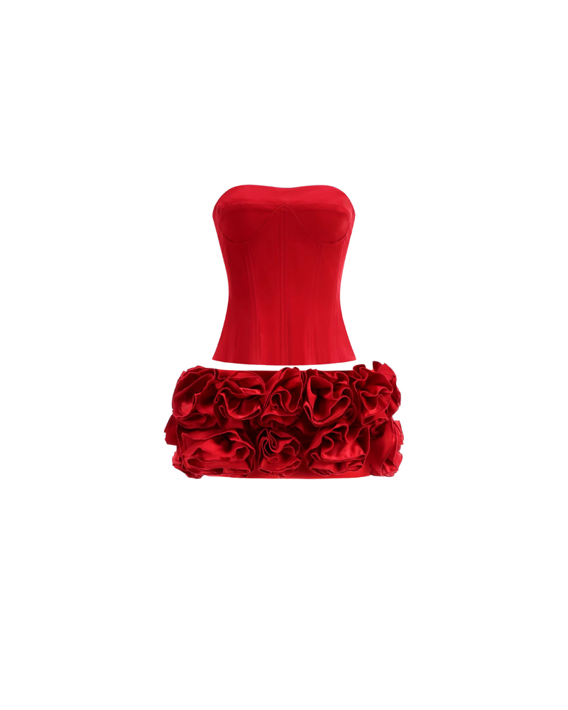 Lace Back Rosette Two Piece