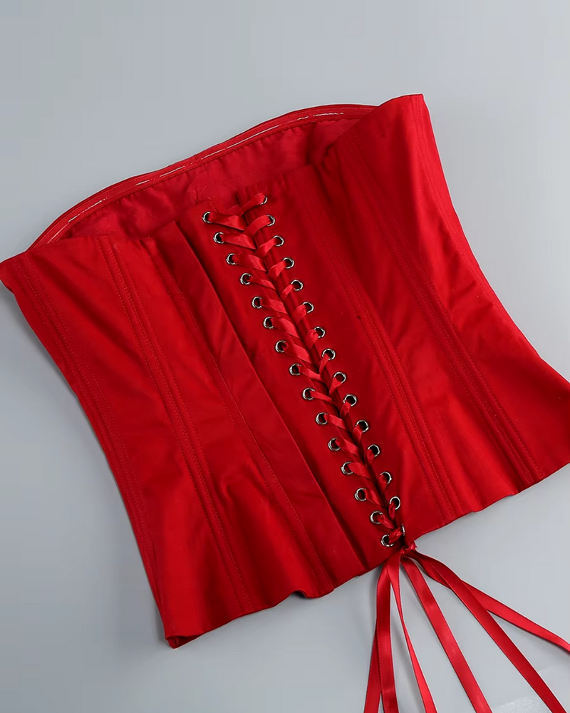 Lace Back Rosette Two Piece