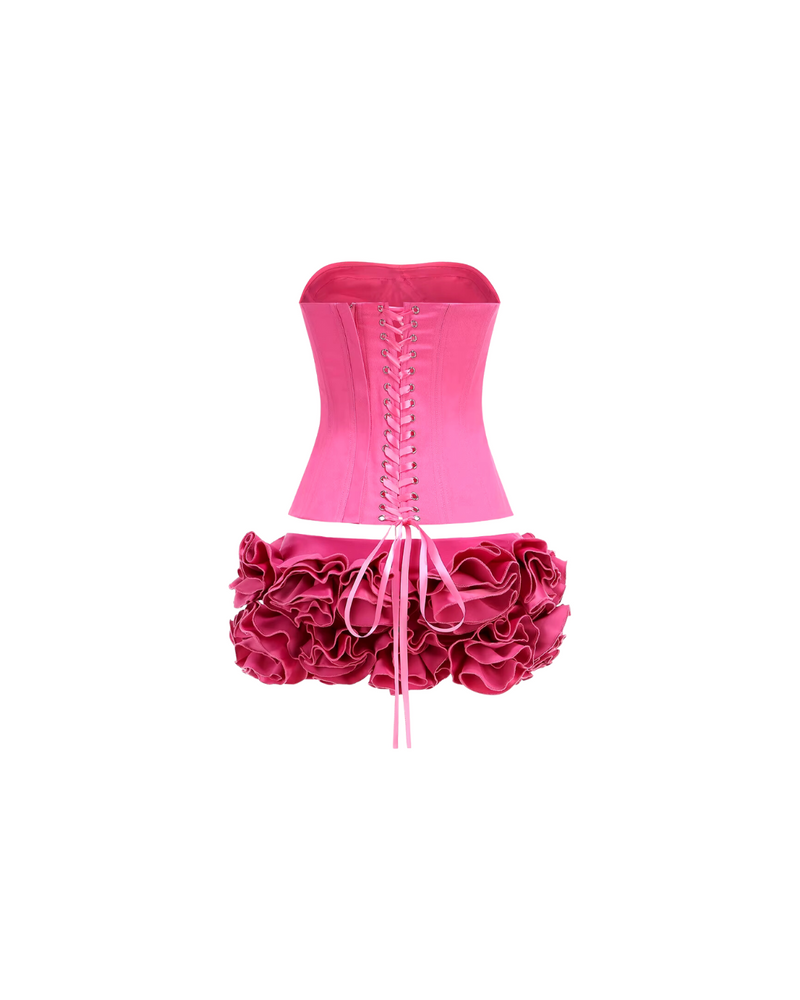 Lace Back Rosette Two Piece