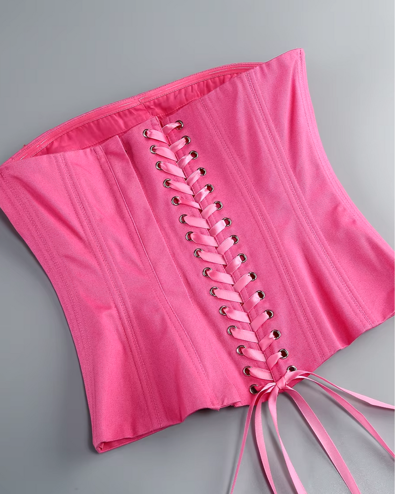 Lace Back Rosette Two Piece