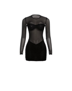 Sheer Mesh Furry Trim Mini