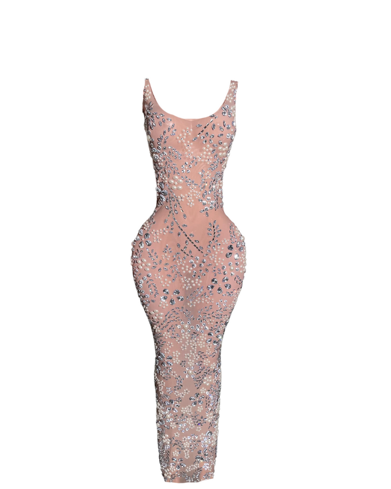Radiant Crystal Mesh Maxi