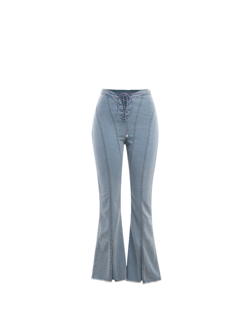 Karina Split Denim Flare Pant