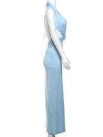 Knot Front Baby Blue Maxi