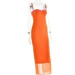 Mia Lace Detail Spaghetti Strap Bodycon Maxi