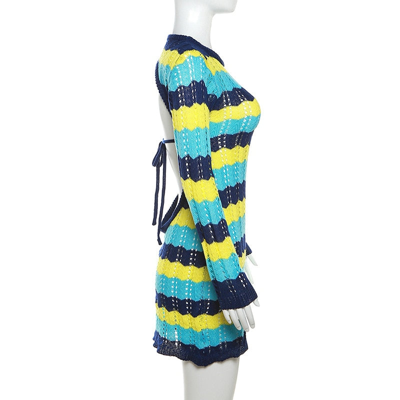 Cali Girl Knit Striped Mini