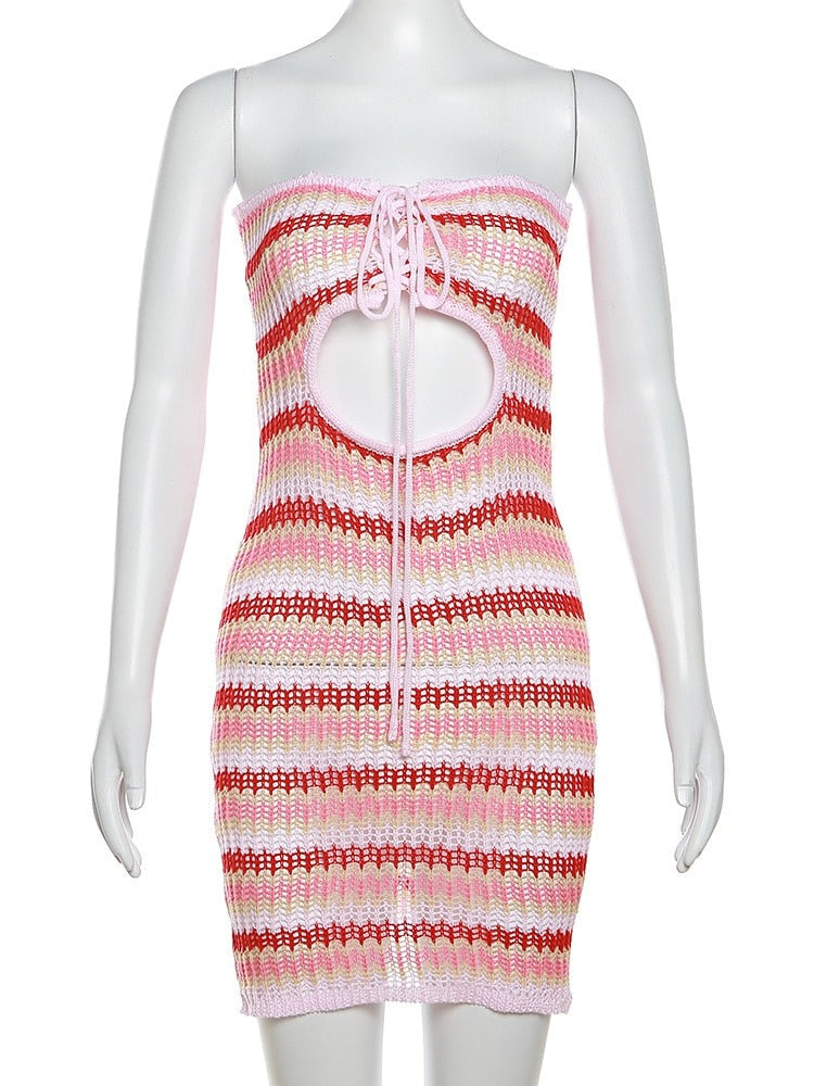 Candy Stripe Knit Mini