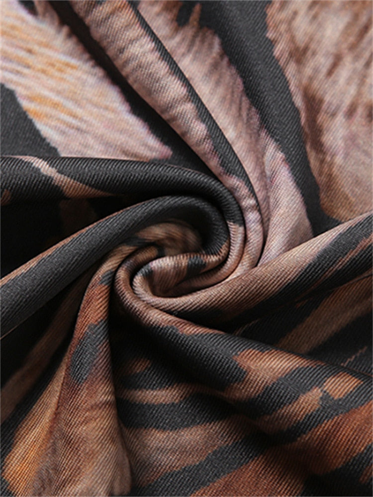 Latte Swirl One Shoulder Maxi Dress