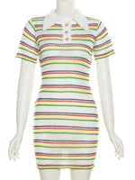 Tessa Rainbow Knit Mini Dress