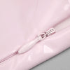 Exquisite Faux Patent Leather Rosette Dress