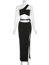Noir Tie Up Two Piece Set