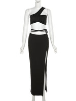 Noir Tie Up Two Piece Set