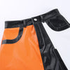 Faux Leather Color-block Skirt