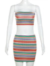 Sonni Striped Two Piece Skirt Set