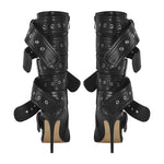 Buckle Pointed Toe Mid-Calf Boot