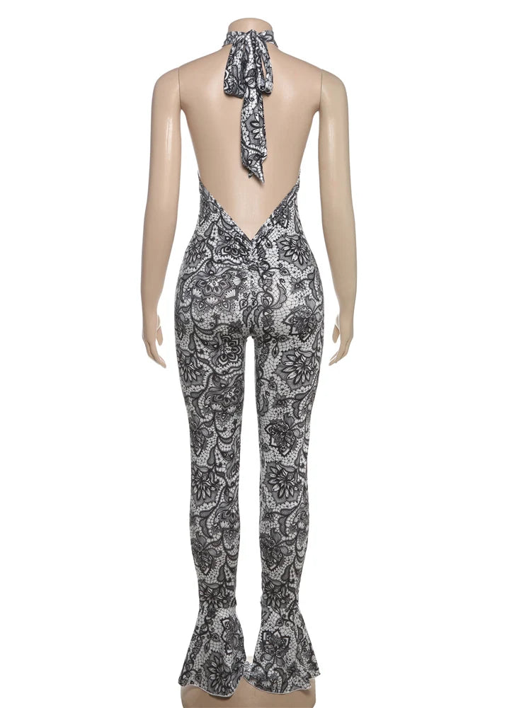 Valencia Lace Print Jumpsuit
