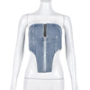 Andie Denim Strapless Crop Top