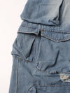 Cold Shoulder Denim Jumpsuit