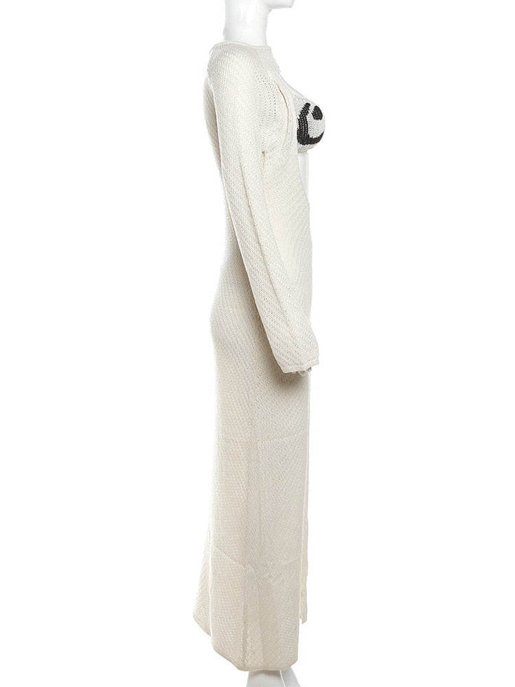 Kiana Color-block Knit Sweater Maxi