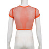 Short Sleeve Mesh Cropped Tee