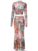 Gia Mesh Two Piece Skirt Set