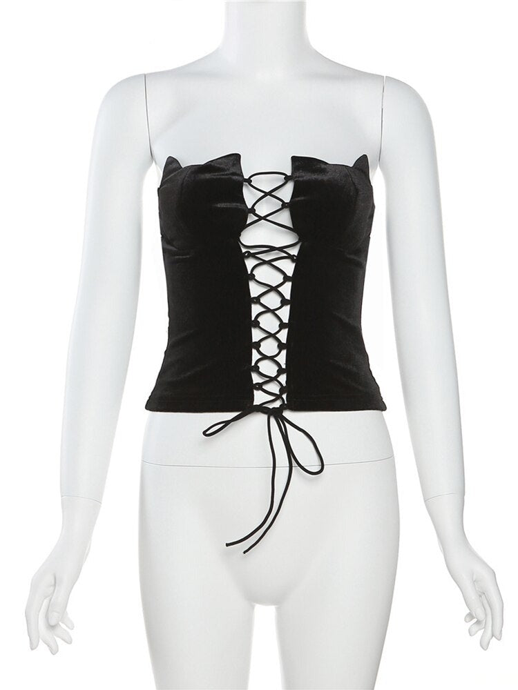 Mila Lace Up Corset Vest