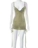Olive Backless Mini Dress
