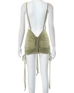Olive Backless Mini Dress