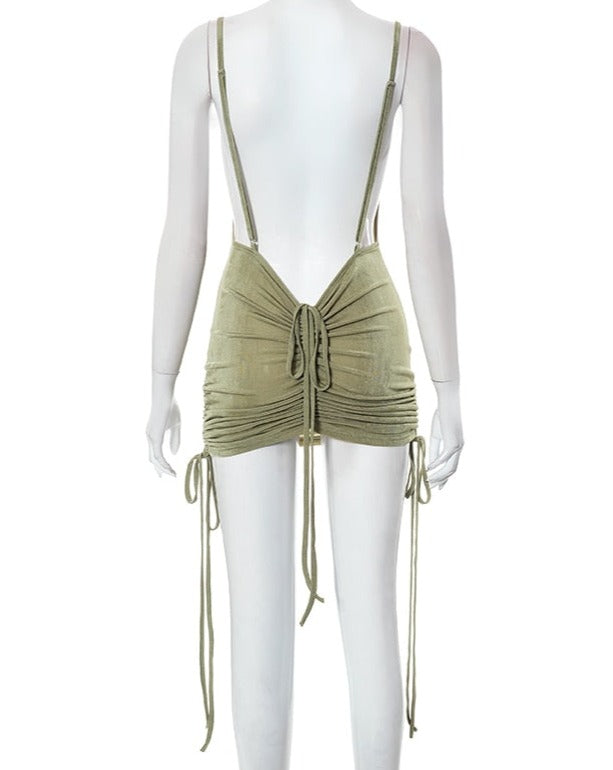 Olive Backless Mini Dress