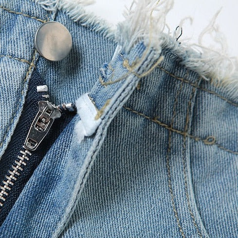 Halle Distressed Denim Boyfriend Jeans