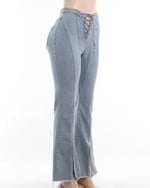 Karina Split Denim Flare Pant
