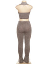 Priscilla Sleeveless Rib Knit Flare Pant Set