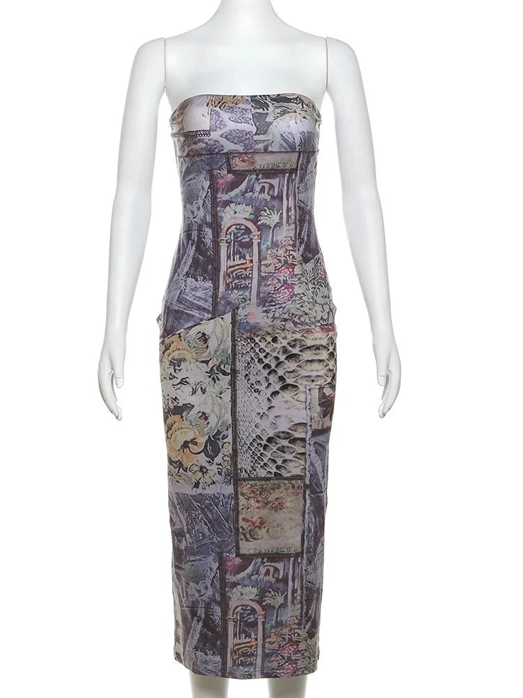 Reina Printed Tube Midi