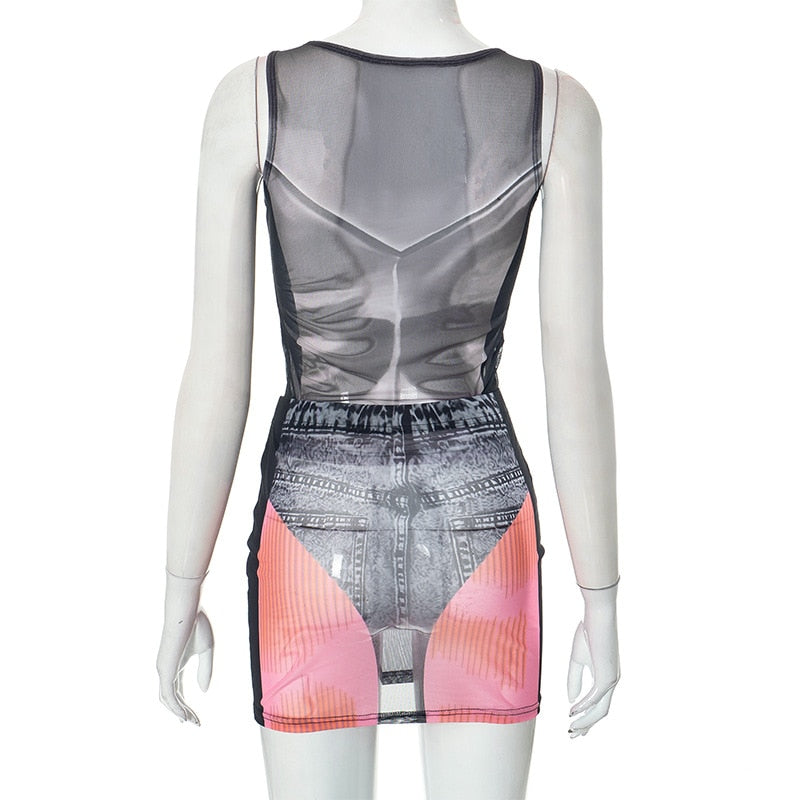 Nora Illusion Mesh Two Piece