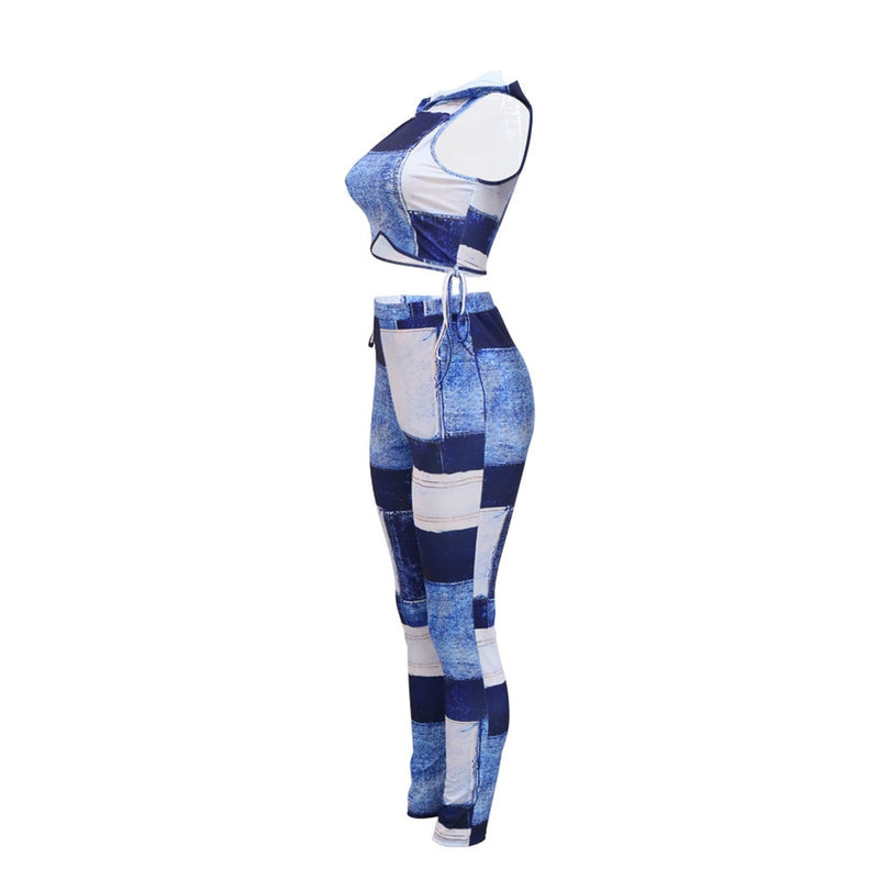 Karlee Denim Print Set