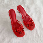 Fiorella Beaded Mesh Heel