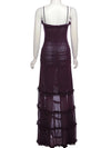 Laila Maxi Dress With Ruffle Bottom - Purple