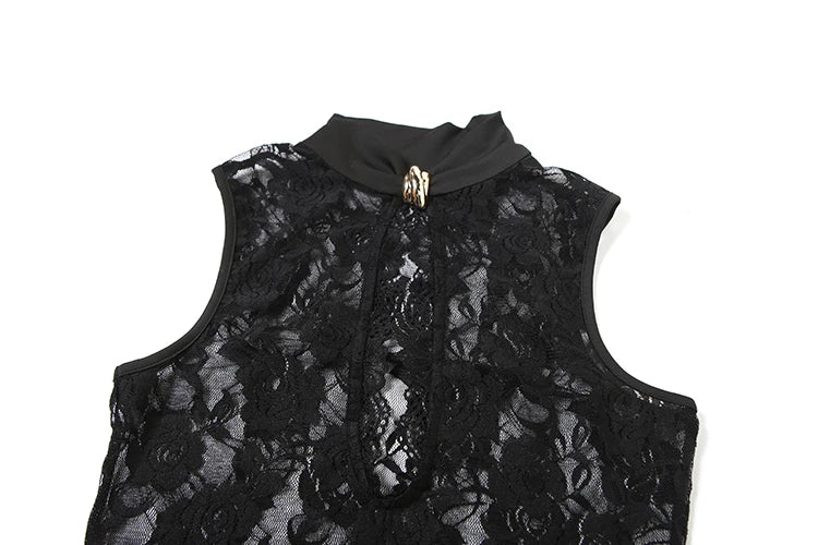 Noir Lace Peekaboo Maxi