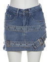 Buckle Up Denim Skirt