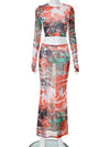 Gia Mesh Two Piece Skirt Set