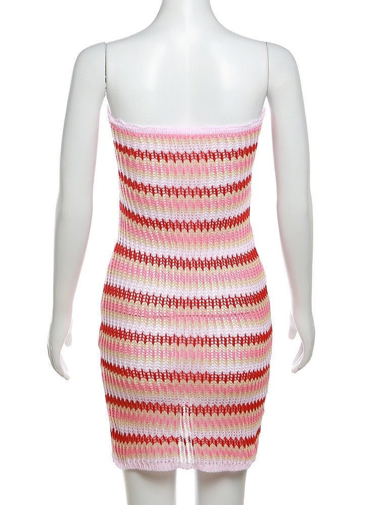 Candy Stripe Knit Mini