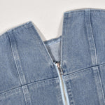 Andie Denim Strapless Crop Top