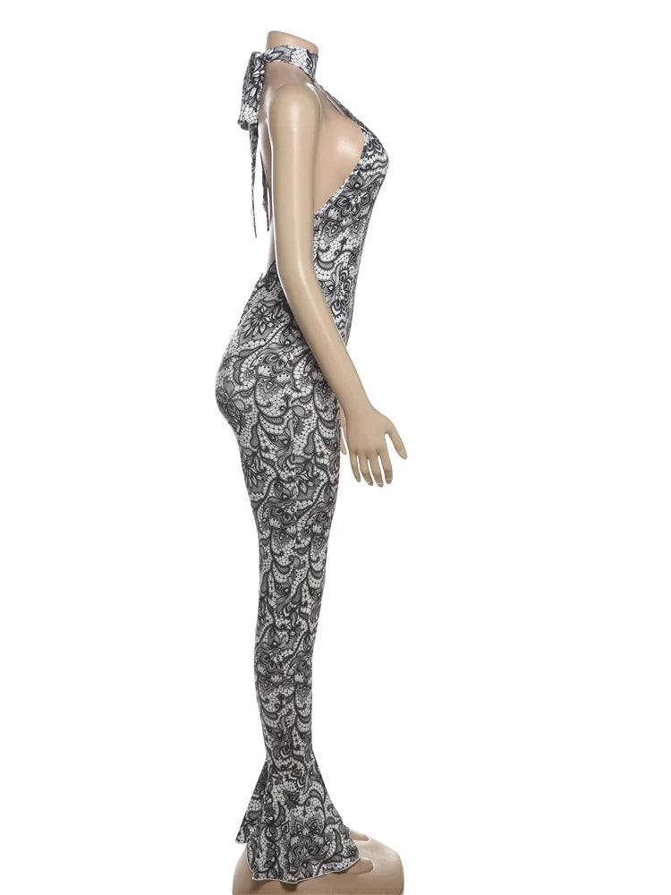 Valencia Lace Print Jumpsuit