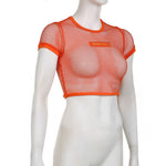 Short Sleeve Mesh Cropped Tee