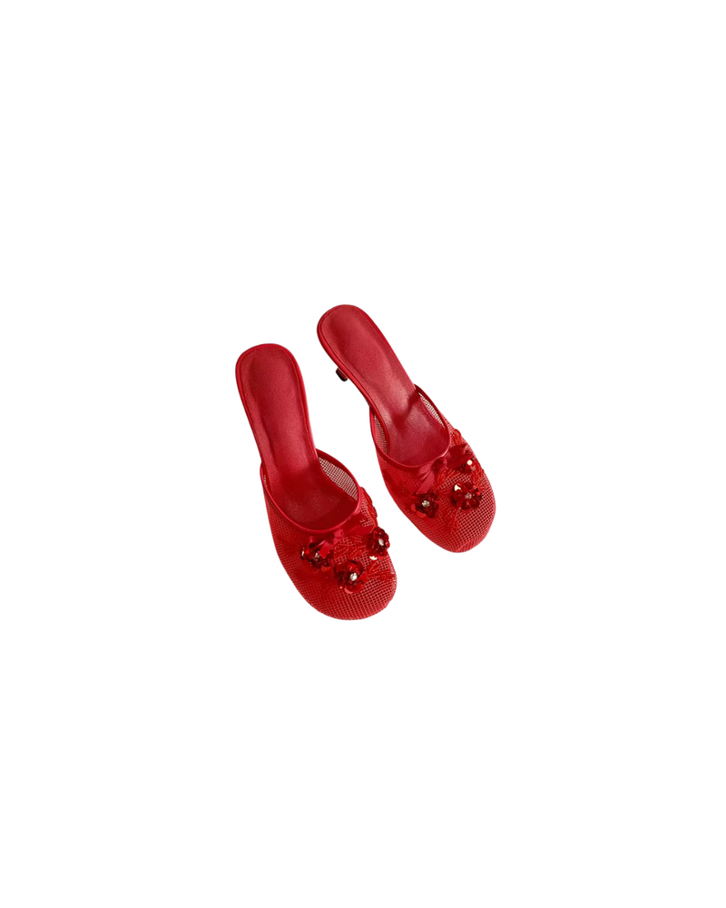 Fiorella Beaded Mesh Heel